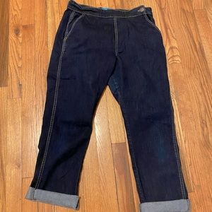 Hell Bunny high waisted straight leg cigarette weight dark wash size L waist:32”